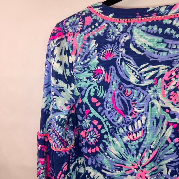 Lilly Pulitzer Joy Tunic Dress, Multicolor Seashell Coastal Print, Cotton Modal - Picture 13 of 16